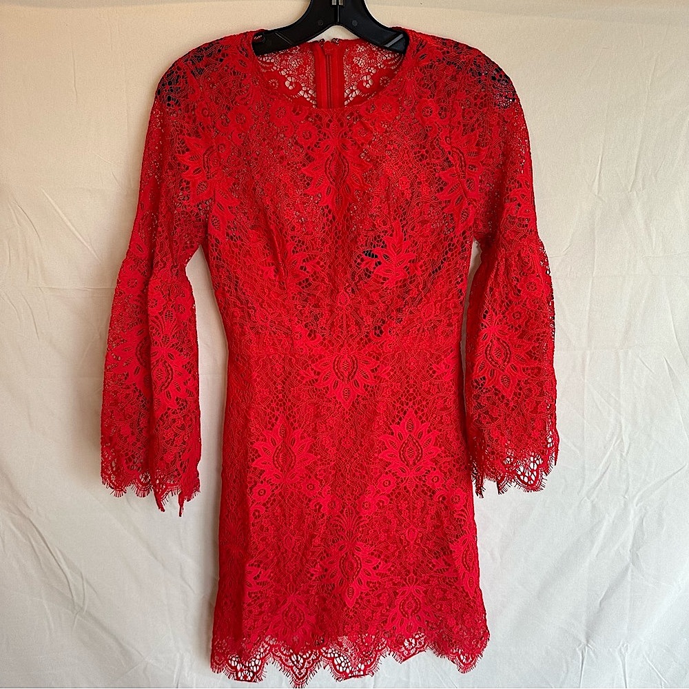 BCBGMaxAzria daniella red lace mini dress